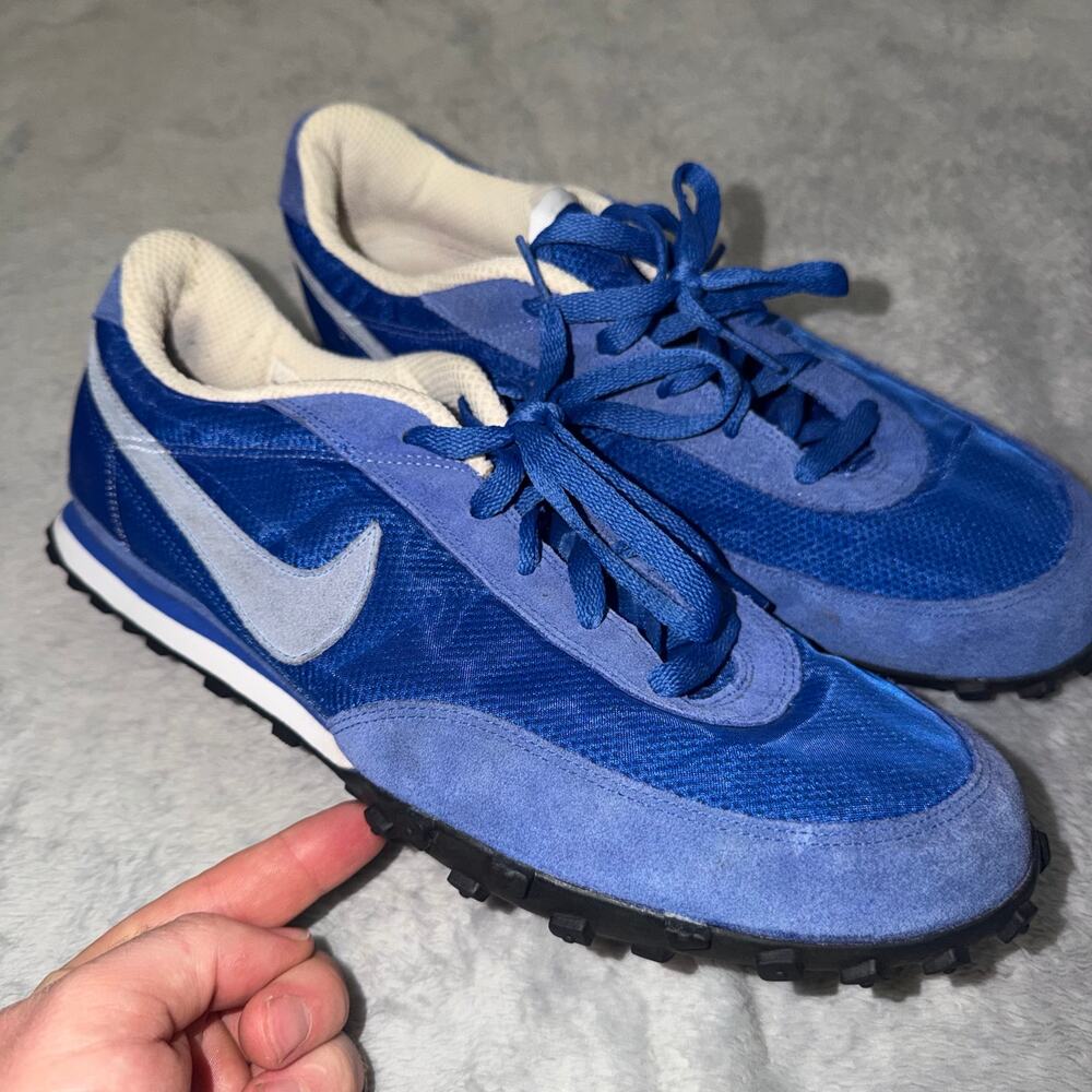 Nike Waffle Racer 2 Blue Suede Mesh Men’s 11.5 Retro Running Shoes